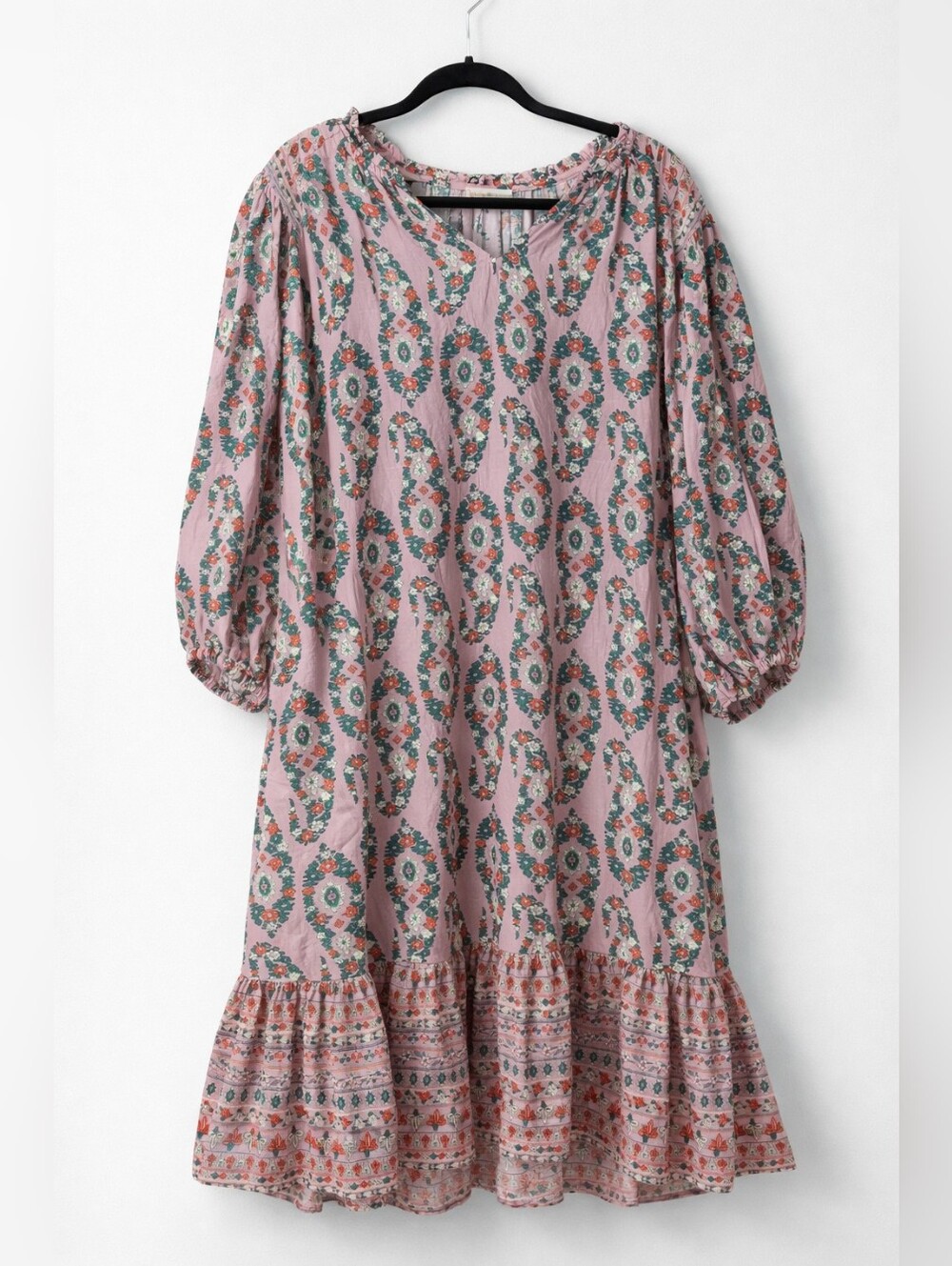 Knox Rose Pink Floral Midi Boho Dress Oversized Size Large